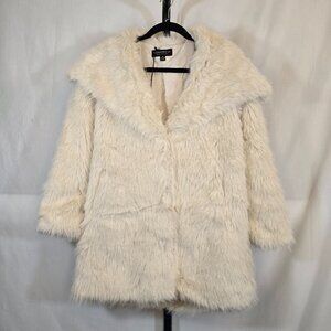 Ivory Faux Fur Long Coat (Vegan Materials)
